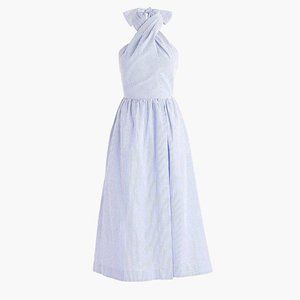 J.Crew Midi Sarong Dress in Seersucker